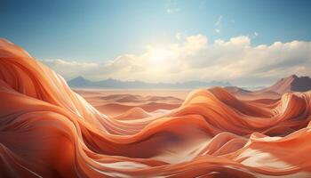 AI generated Majestic sand dunes curve in vibrant African landscape generated by AI photo