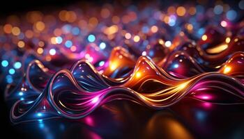 AI generated Shiny multi colored backdrop with bright glowing celebration generated by AI photo