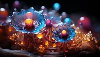 AI generated Close up of a multi colored fish in underwater reef generated by AI photo