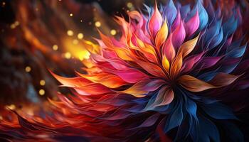 AI generated Vibrant colored flower petals create a beautiful backdrop generated by AI photo