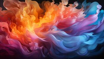 AI generated Abstract colors flowing in a vibrant painted image generated by AI photo