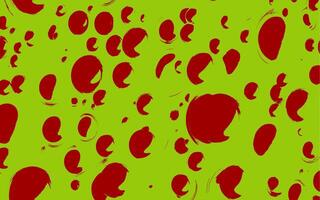 a green and red pattern with red dots vector