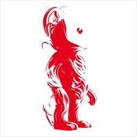 abstract design in the shape of a person standing in red vector