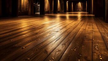 AI generated Dark wood flooring creates a modern, abstract backdrop for empty interiors generated by AI photo