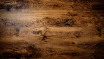 AI generated An old wooden table with a dark, rough, abstract pattern generated by AI photo