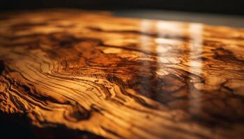 AI generated Wooden plank flooring, a nature inspired backdrop for an old fashioned table generated by AI photo