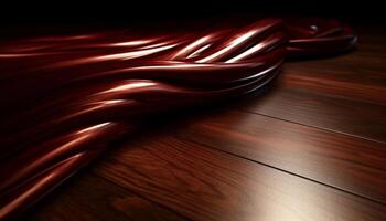 AI generated Abstract pattern of shiny wood creates a smooth, dark shape generated by AI photo