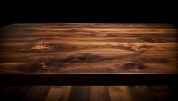 AI generated Wood flooring, table plank, nature indoors, dark hardwood pattern generated by AI photo