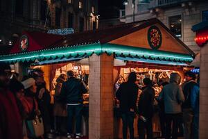 Navidad mercado en Milán, Italia, Lombardía 01.01.2024 foto