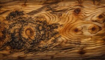 AI generated Wood plank table, old and weathered, a rustic decoration generated by AI photo