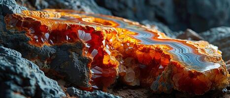 AI generated Agate Rock's Intricate Patterns photo