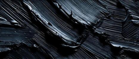 AI generated close-up detailed texture of black paint, highlighting its dark and smooth qualities photo