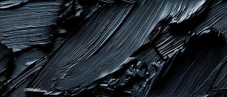 AI generated close-up detailed texture of black paint, highlighting its dark and smooth qualities photo