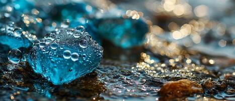 ai generado un detallado ver de un áloe planta con agua gotas brillante en sus superficie foto