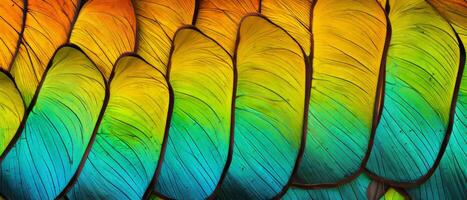 AI generated Colorful detailed close-up of a butterfly wings photo