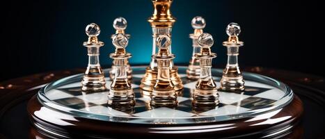 AI generated Chess Pieces in Elegant Focus photo