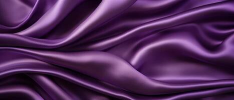 AI generated Rich purple silk cloth with elegant folds and a glossy finish photo