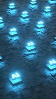 3D animation of AI microchip with glowing lights video