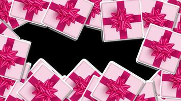 Gift Box Transition Alpha Video pink gift boxes with bows