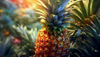 AI generated Freshness of tropical fruit, vibrant colors, healthy eating in nature generated by AI photo