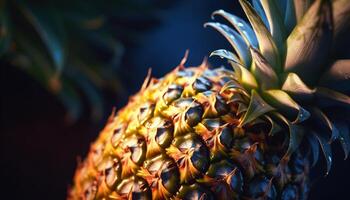 AI generated Freshness and sweetness of ripe pineapple in tropical summer nature generated by AI photo