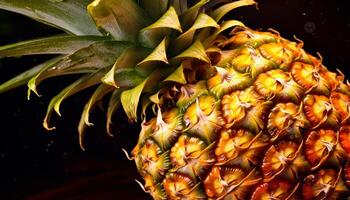 ai generado frescura de tropical fruta, piña, trae sano comiendo y refresco generado por ai foto