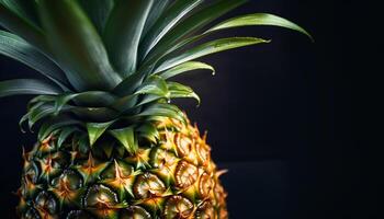 AI generated Freshness and sweetness of ripe pineapple, a healthy tropical snack generated by AI photo