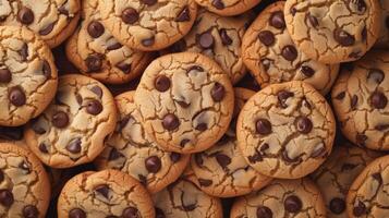 AI generated Chocolate chip cookies background photo