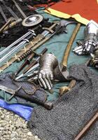 medieval armadura guantes foto