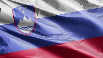 Slovenia flag background realistic waving in the wind 4K video, for Independence Day or Anthem Perfect Loop video