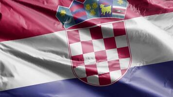 Croacia bandera antecedentes realista ondulación en el viento 4k video, para independencia día o himno Perfecto lazo video