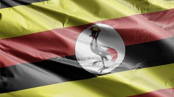 Uganda flag background realistic waving in the wind 4K video, for Independence Day or Anthem Perfect Loop video