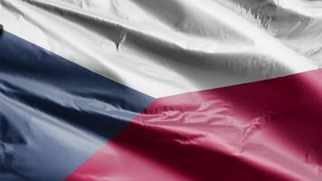 checo república bandera antecedentes realista ondulación en el viento 4k video, para independencia día o himno Perfecto lazo video