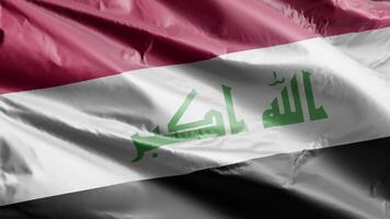 Irak bandera antecedentes realista ondulación en el viento 4k video, para independencia día o himno Perfecto lazo video