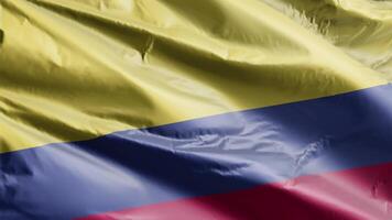 Colombia bandera antecedentes realista ondulación en el viento 4k video, para independencia día o himno Perfecto lazo video