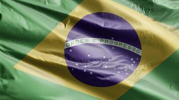 Brésil drapeau Contexte réaliste agitant dans le vent 4k vidéo, pour indépendance journée ou hymne parfait boucle video