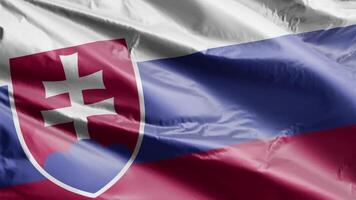 Slovakia flag background realistic waving in the wind 4K video, for Independence Day or Anthem Perfect Loop video