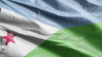 Djibouti flag background realistic waving in the wind 4K video, for Independence Day or Anthem Perfect Loop video