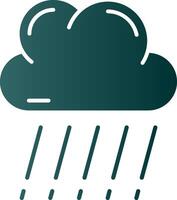 Rain Glyph Gradient Green Icon vector