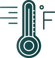 Fahrenheit Glyph Gradient Green Icon vector