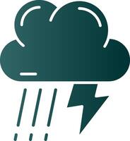 Thunder strom Glyph Gradient Green Icon vector