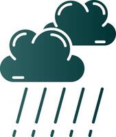 Rain Glyph Gradient Green Icon vector