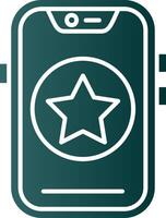 Star Glyph Gradient Green Icon vector