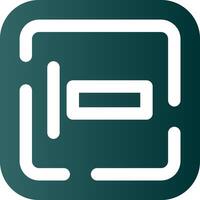 Derecha alinear glifo degradado verde icono vector