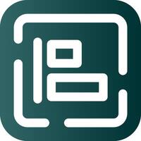 Derecha alinear glifo degradado verde icono vector