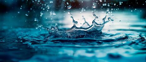 AI generated Close up water splash. Abstract clean soft water splash wallpaper. photo