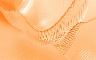 AI generated Close up of holographic glass shapes with peach fuzz color background and colorful reflections. Abstract pattern wallpaper. Texture with nice glossy effect. photo