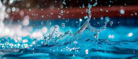 AI generated Close up water splash. Abstract clean soft water splash wallpaper. photo