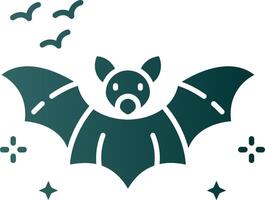 Bat Glyph Gradient Green Icon vector