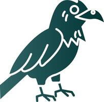 Raven Glyph Gradient Green Icon vector